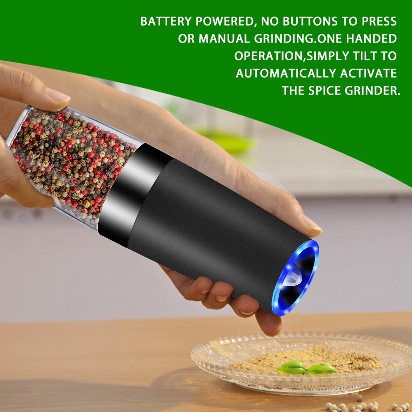 GraviSpice Electric Pepper & Salt Grinder