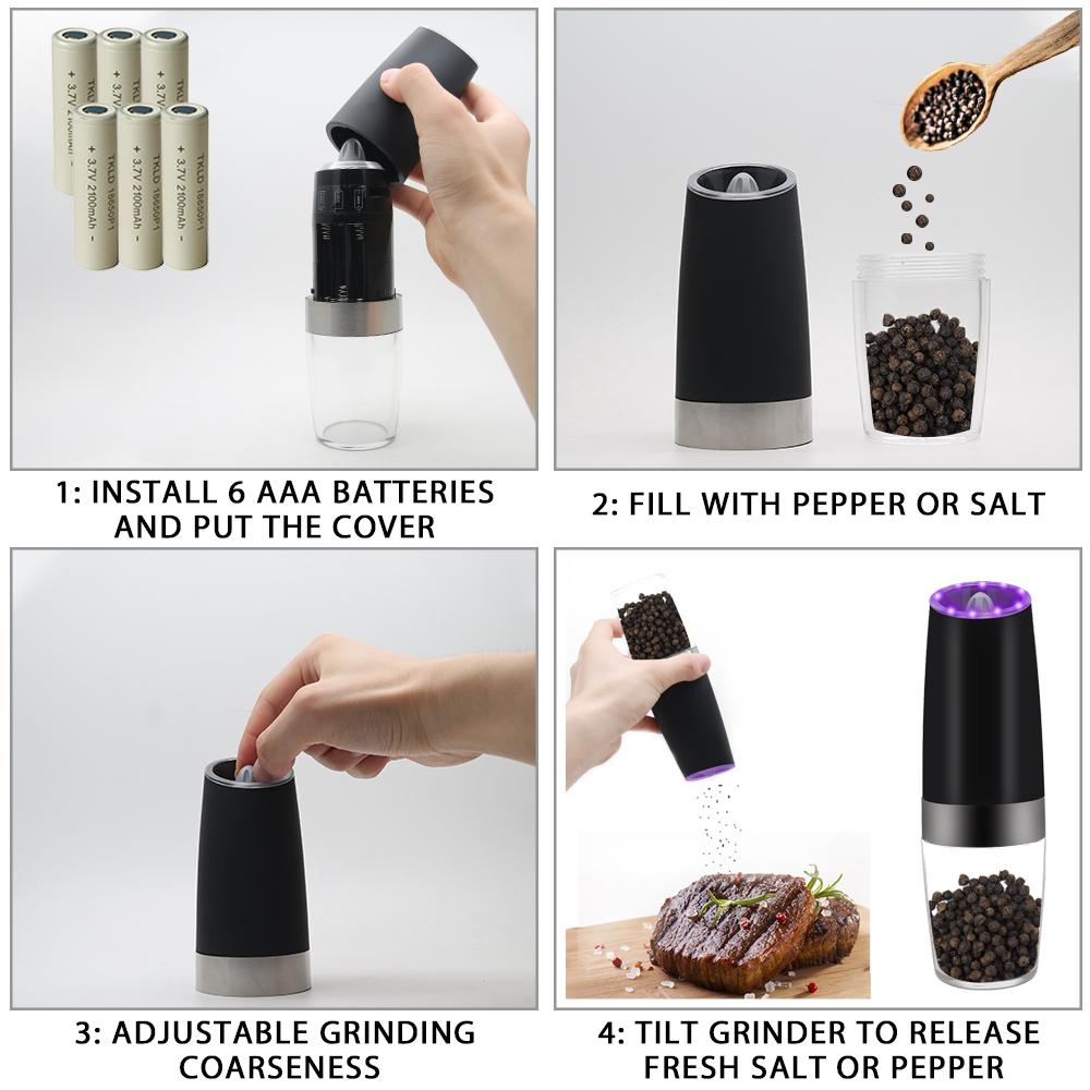 GraviSpice Electric Pepper & Salt Grinder